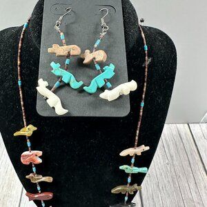 Vintage Zuni Fetish Necklace Set